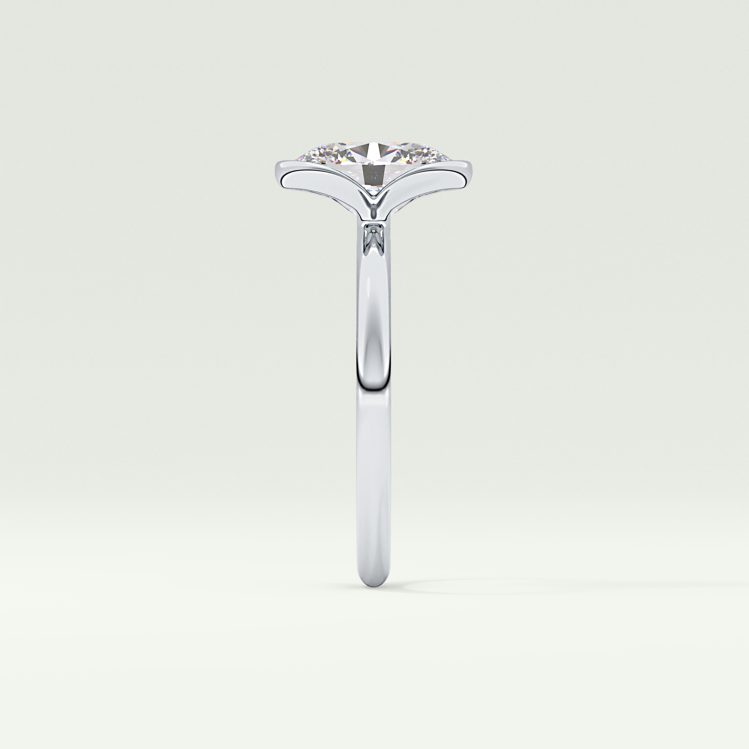 2.0 CT Oval Cut Style Lab Grown Diamond Engagement Ring