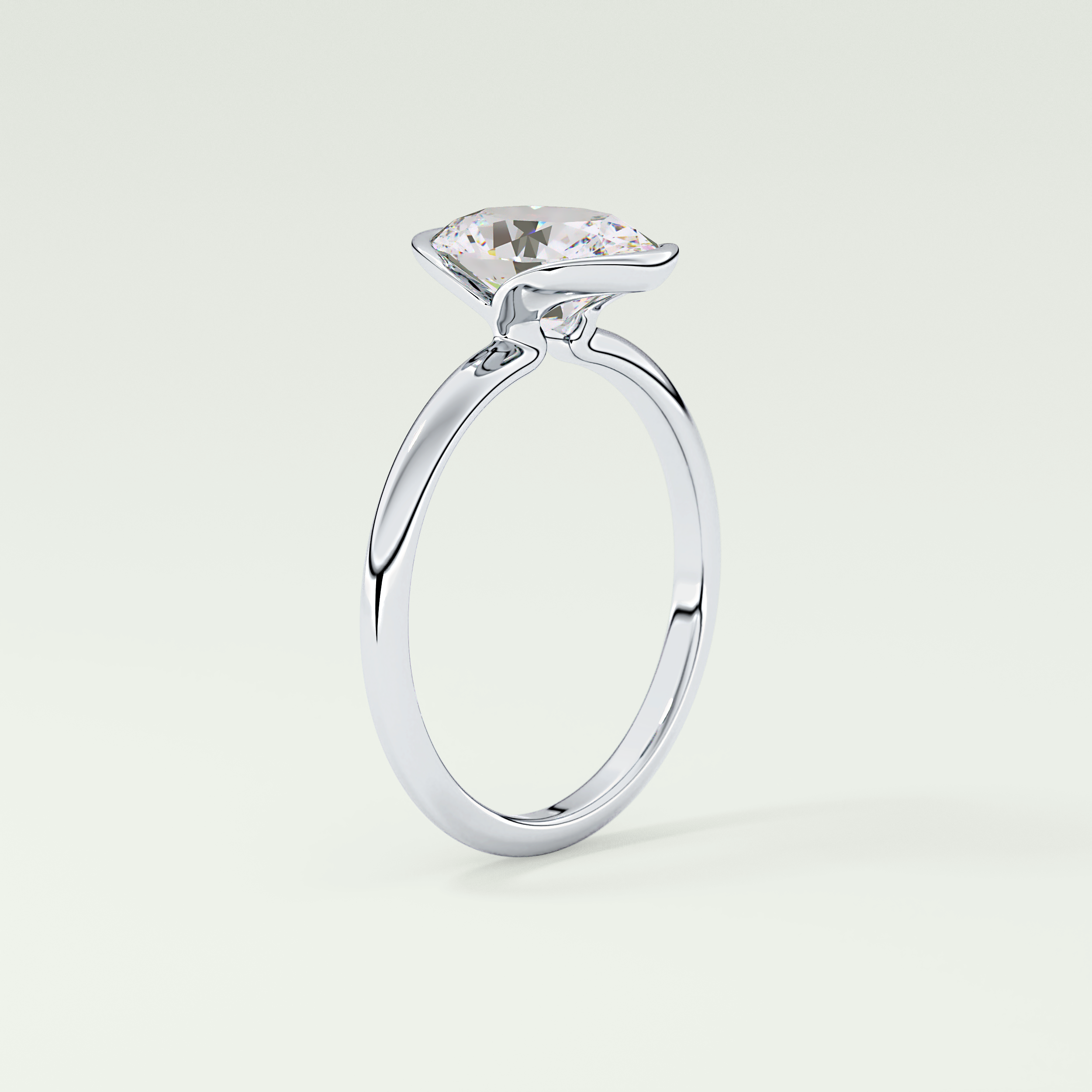 2.0 CT Oval Cut Style Lab Grown Diamond Engagement Ring
