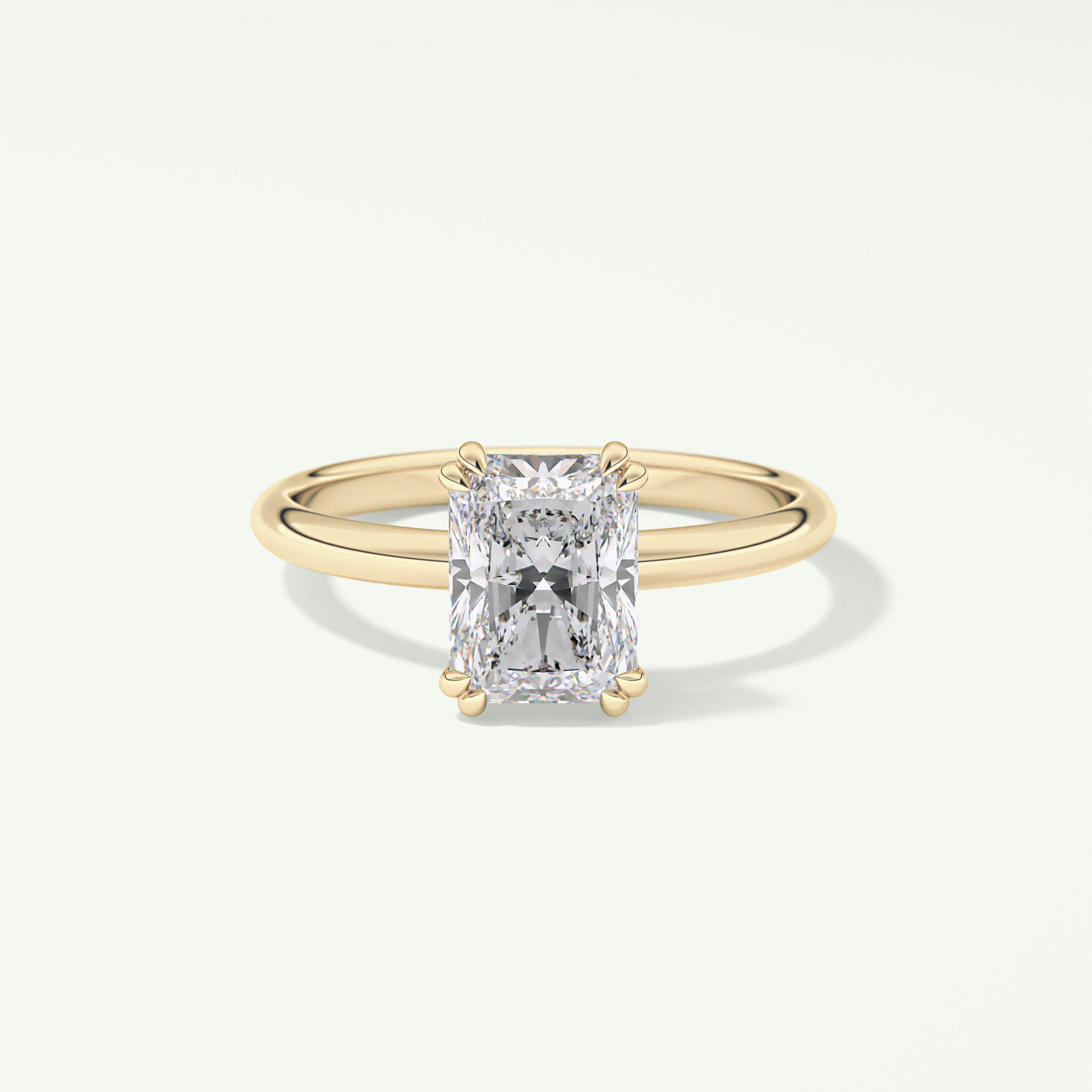 2.0 CT Radiant Cut Solitaire Moissanite Engagement Ring 1