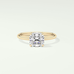 2.0 CT Cushion Cut Solitaire Lab Grown Diamond Engagement Ring