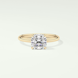 2.0 CT Cushion Cut Solitaire Lab Grown Diamond Engagement Ring