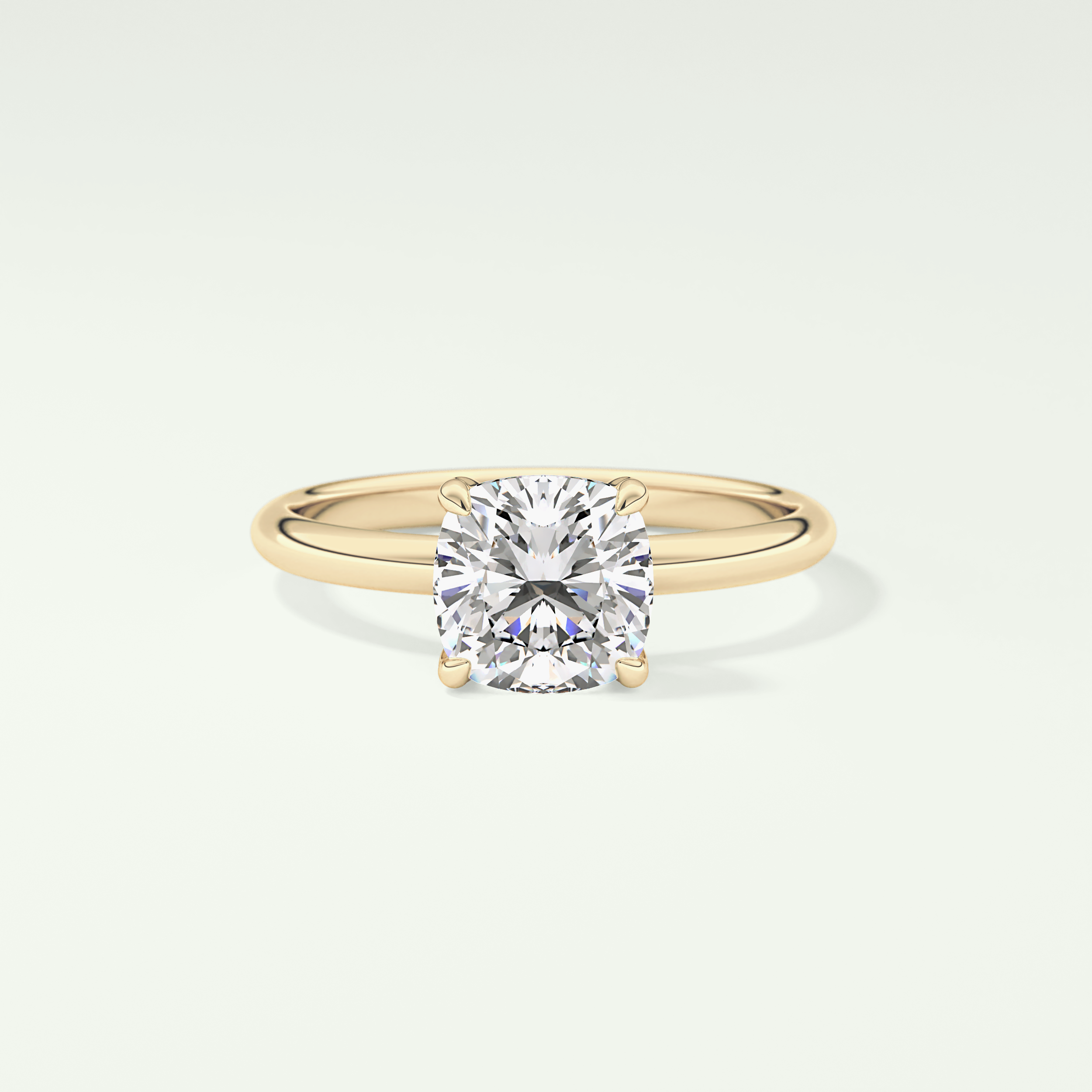2.0 CT Cushion Cut Solitaire Lab Grown Diamond Engagement Ring