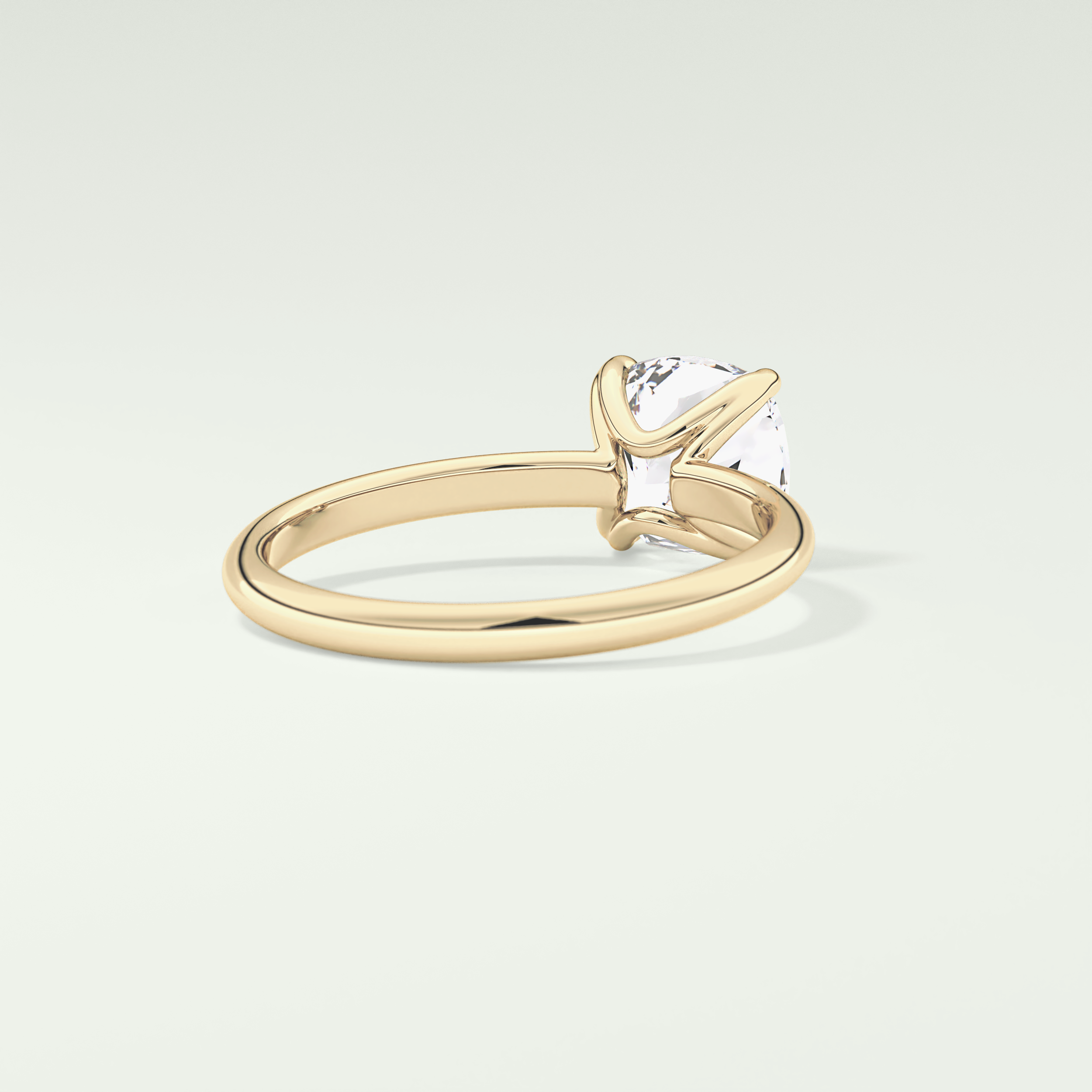 2.0 CT Cushion Cut Solitaire Lab Grown Diamond Engagement Ring