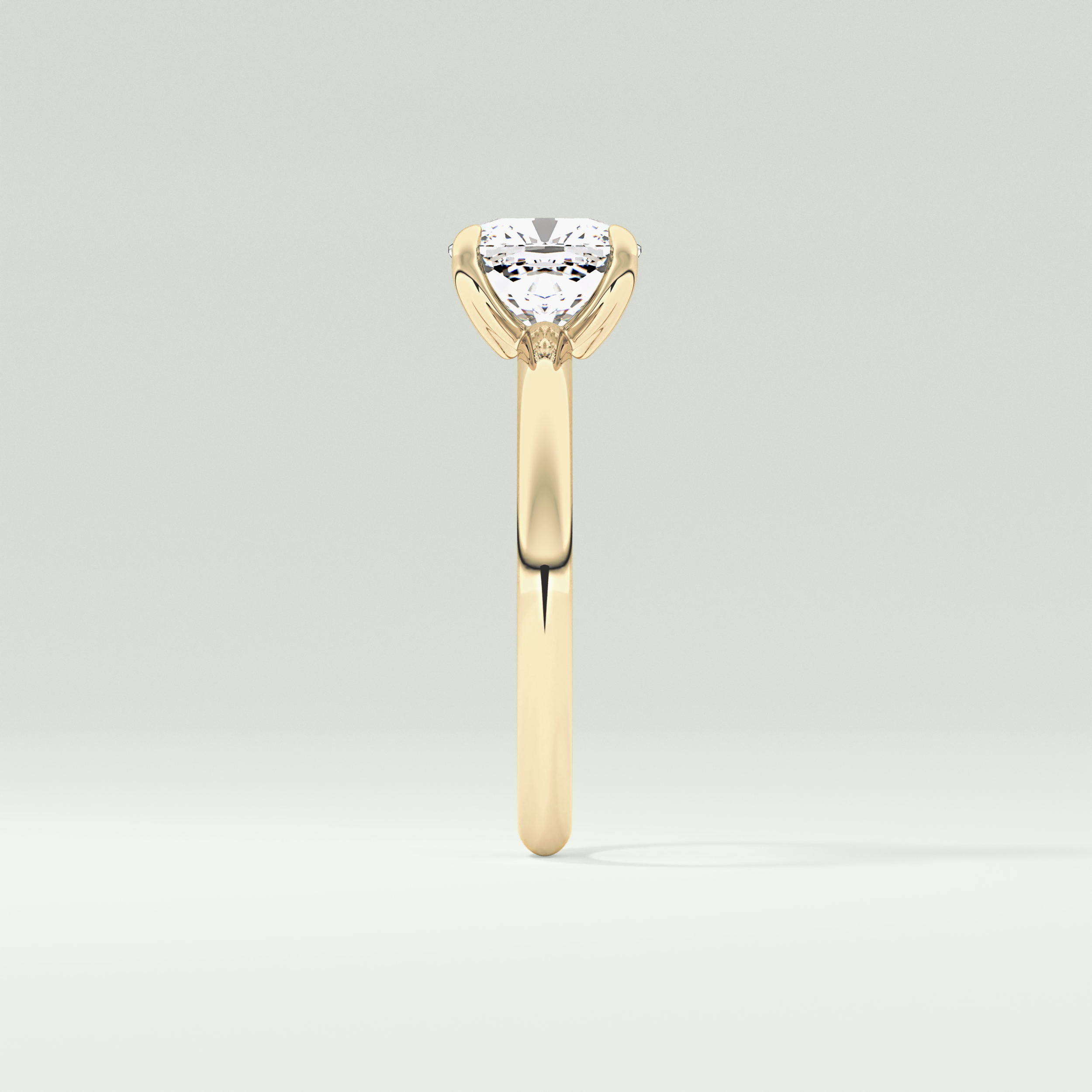 2.0 CT Cushion Cut Solitaire Lab Grown Diamond Engagement Ring