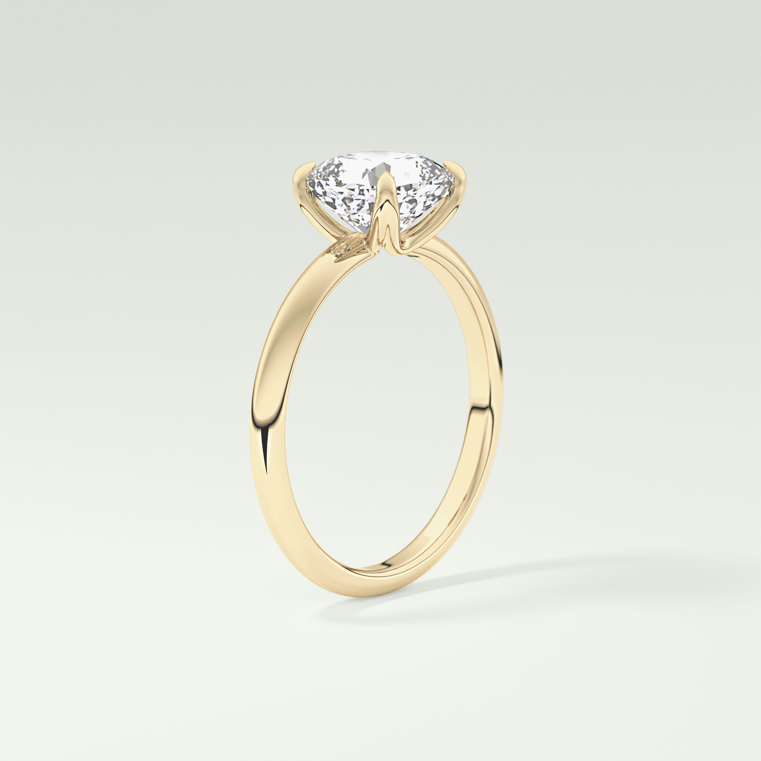 2.0 CT Cushion Cut Solitaire Lab Grown Diamond Engagement Ring