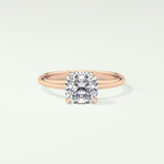 2.0 CT Cushion Cut Solitaire Lab Grown Diamond Engagement Ring