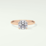 2.0 CT Cushion Cut Solitaire Lab Grown Diamond Engagement Ring