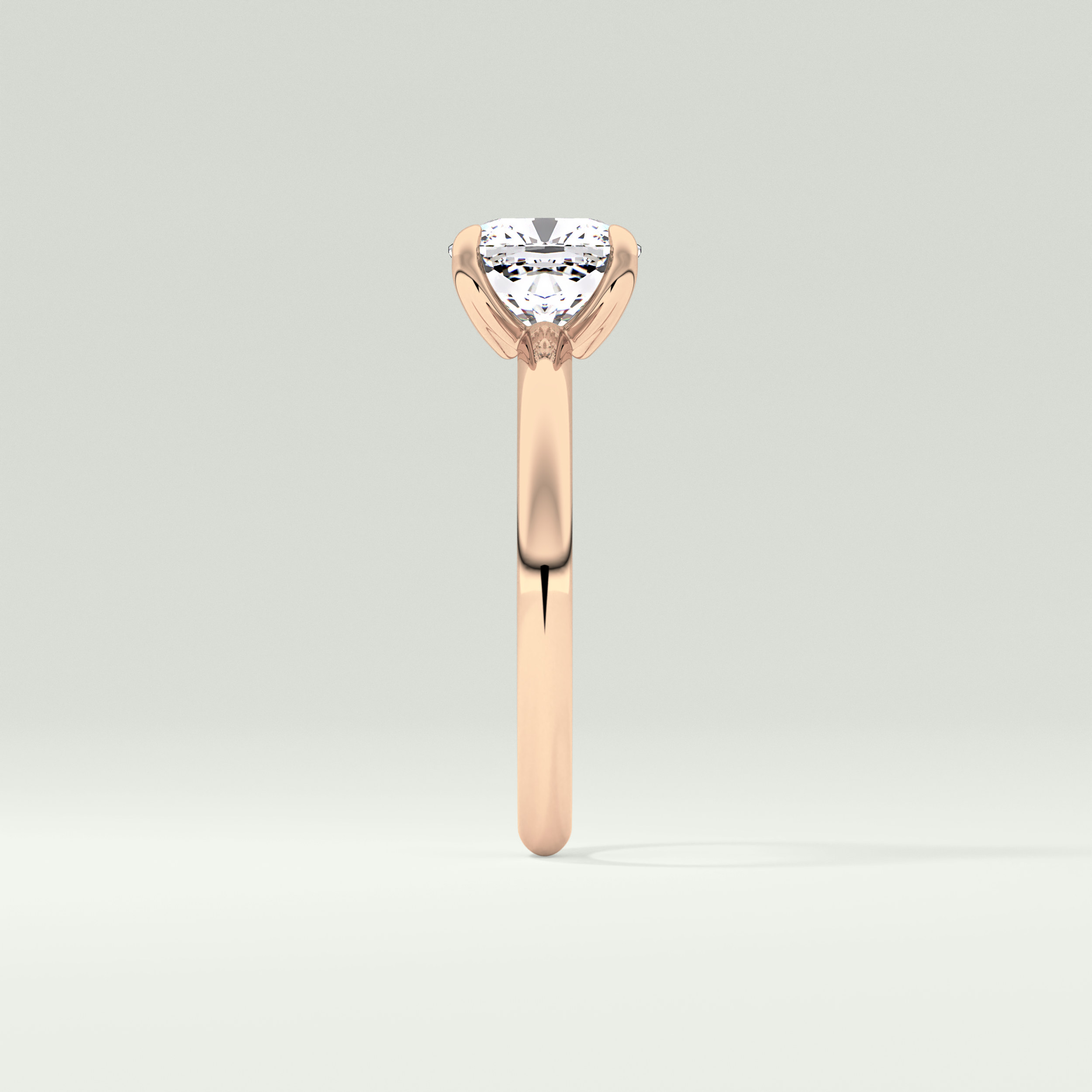 2.0 CT Cushion Cut Solitaire Lab Grown Diamond Engagement Ring
