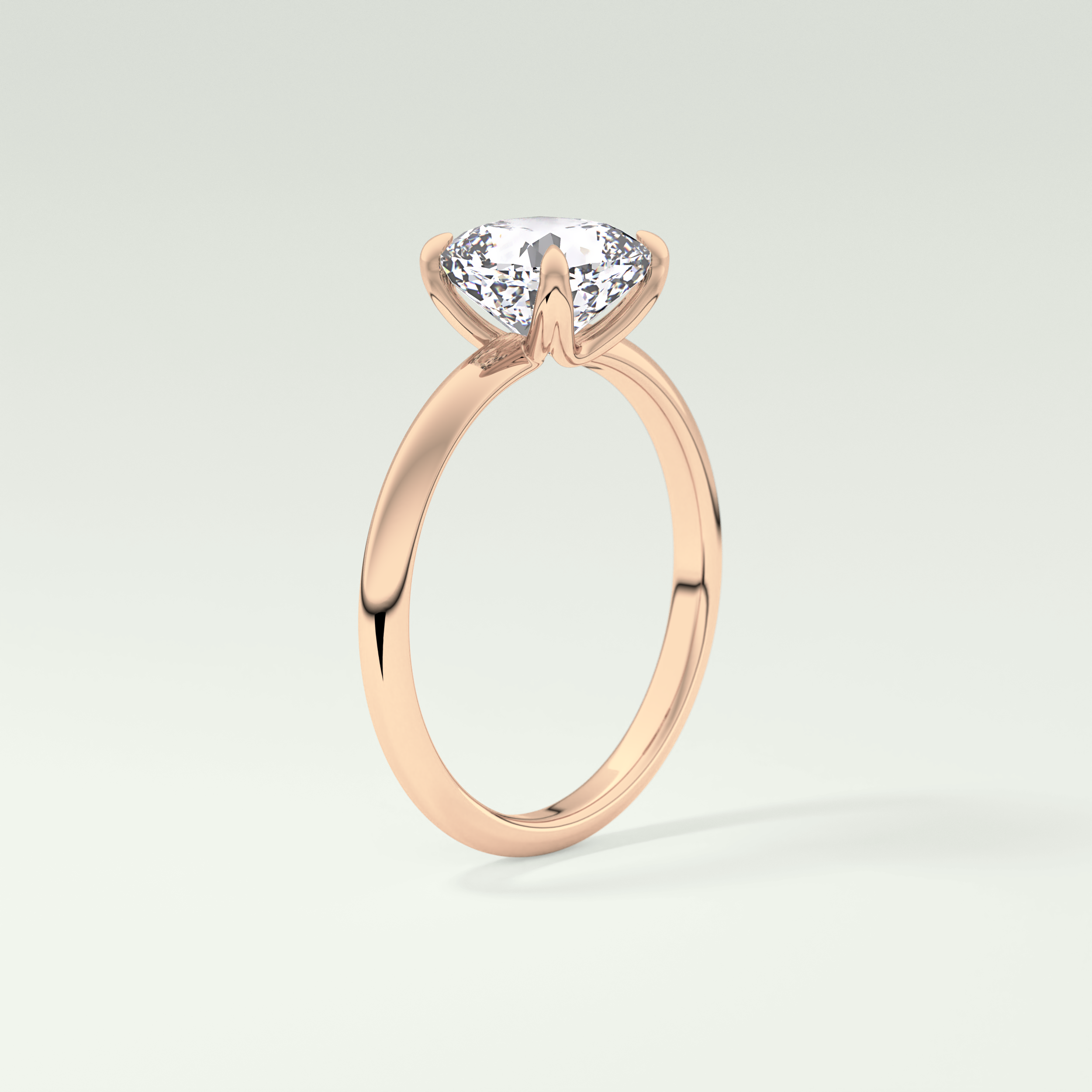 2.0 CT Cushion Cut Solitaire Lab Grown Diamond Engagement Ring