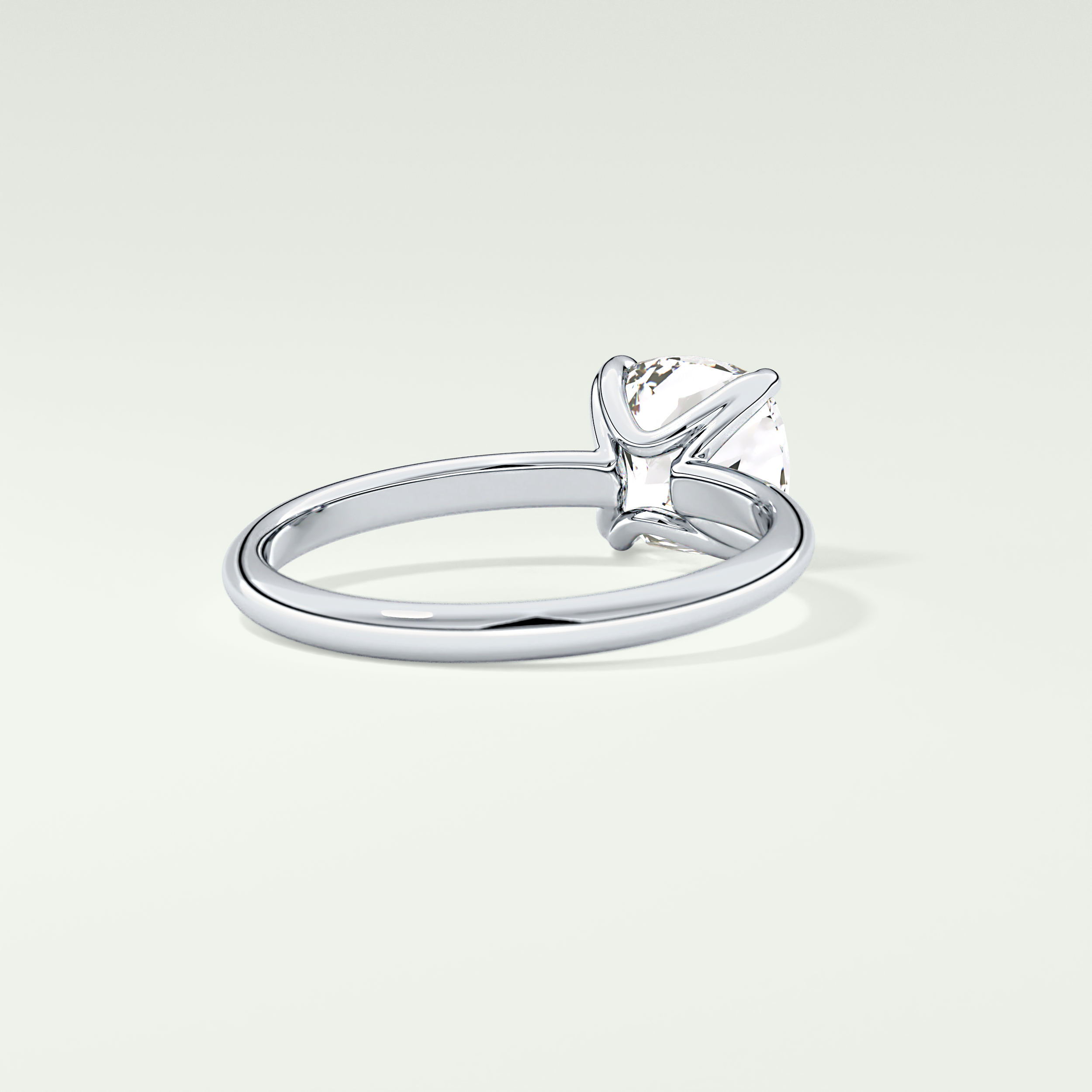 2.0 CT Cushion Cut Solitaire Lab Grown Diamond Engagement Ring