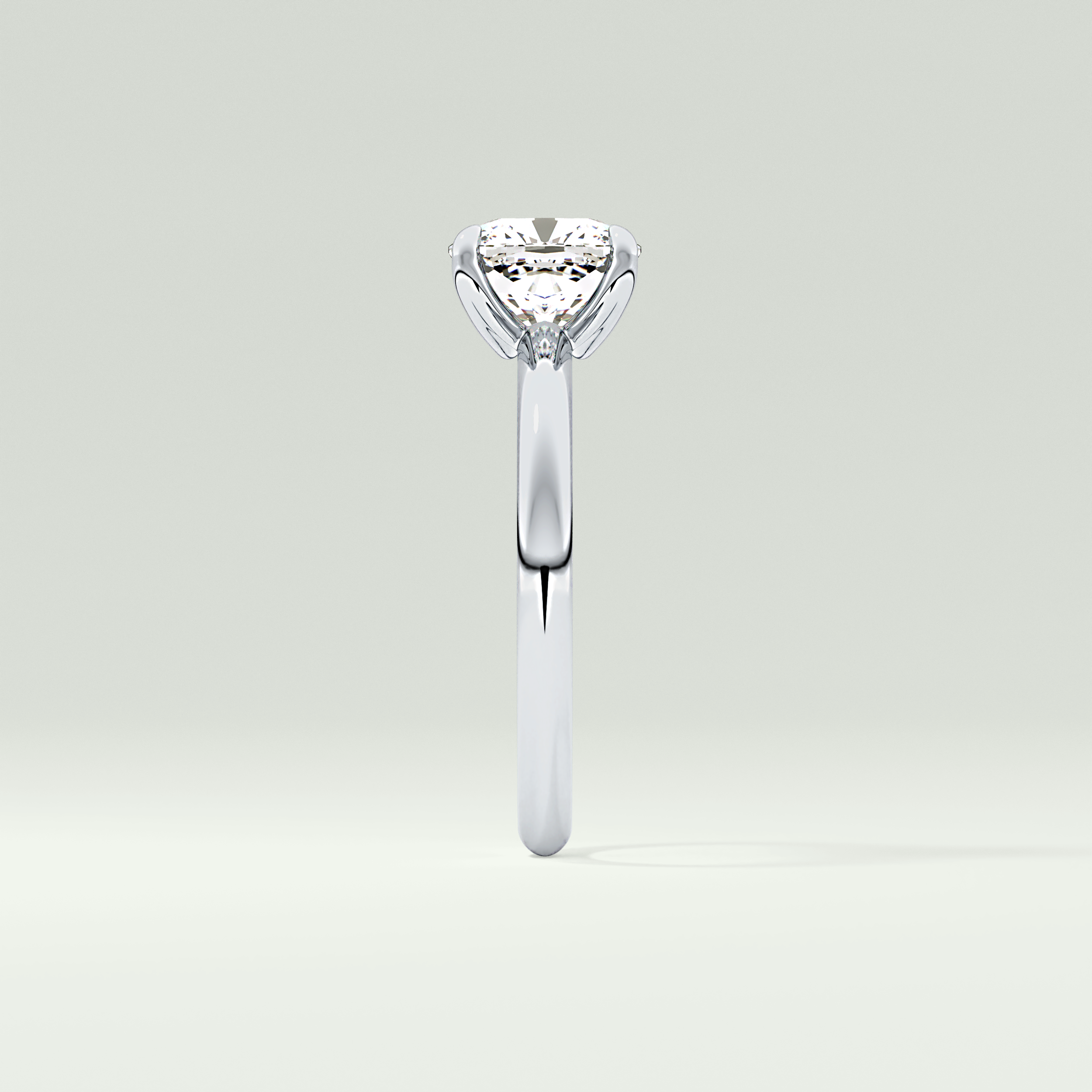 2.0 CT Cushion Cut Solitaire Lab Grown Diamond Engagement Ring