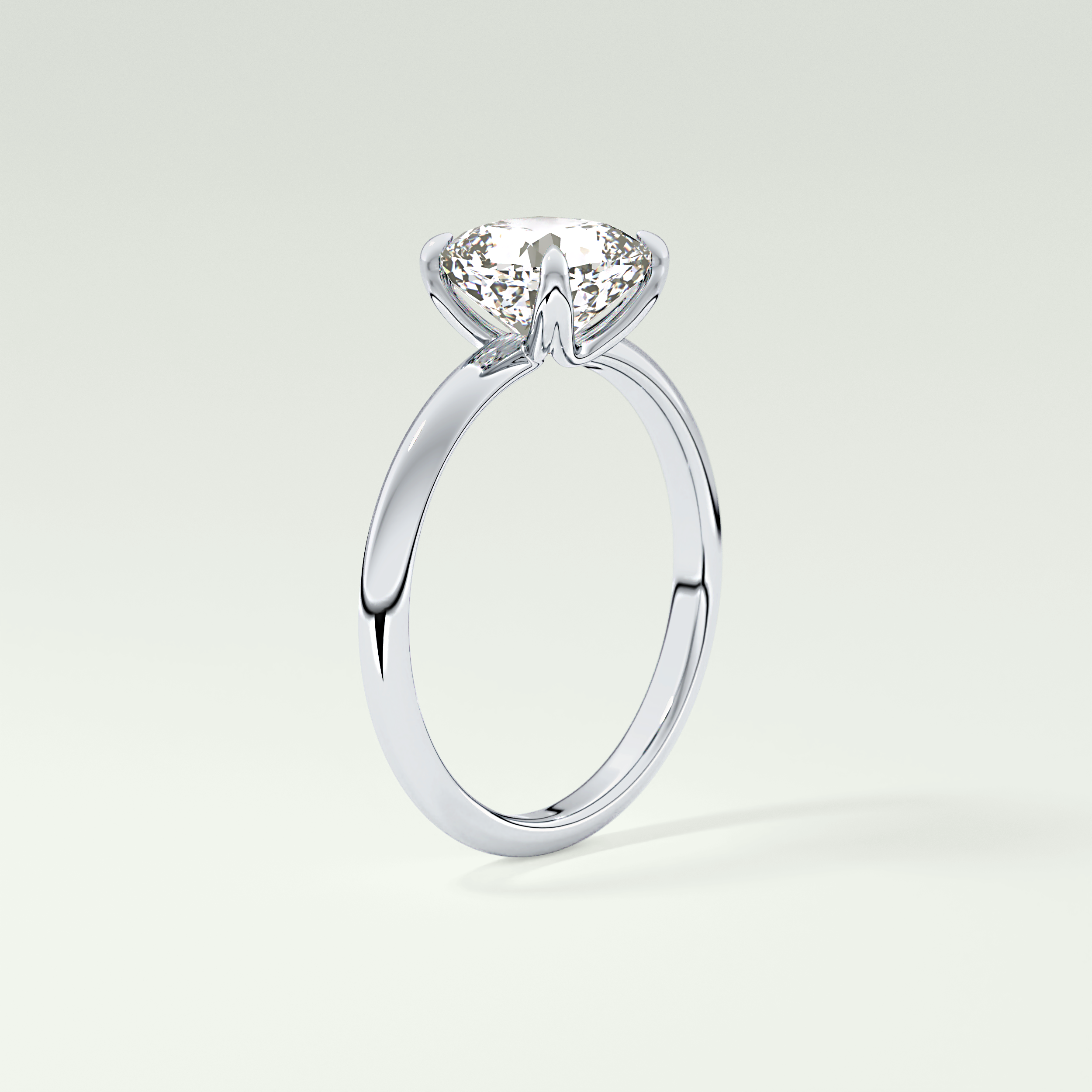 2.0 CT Cushion Cut Solitaire Lab Grown Diamond Engagement Ring