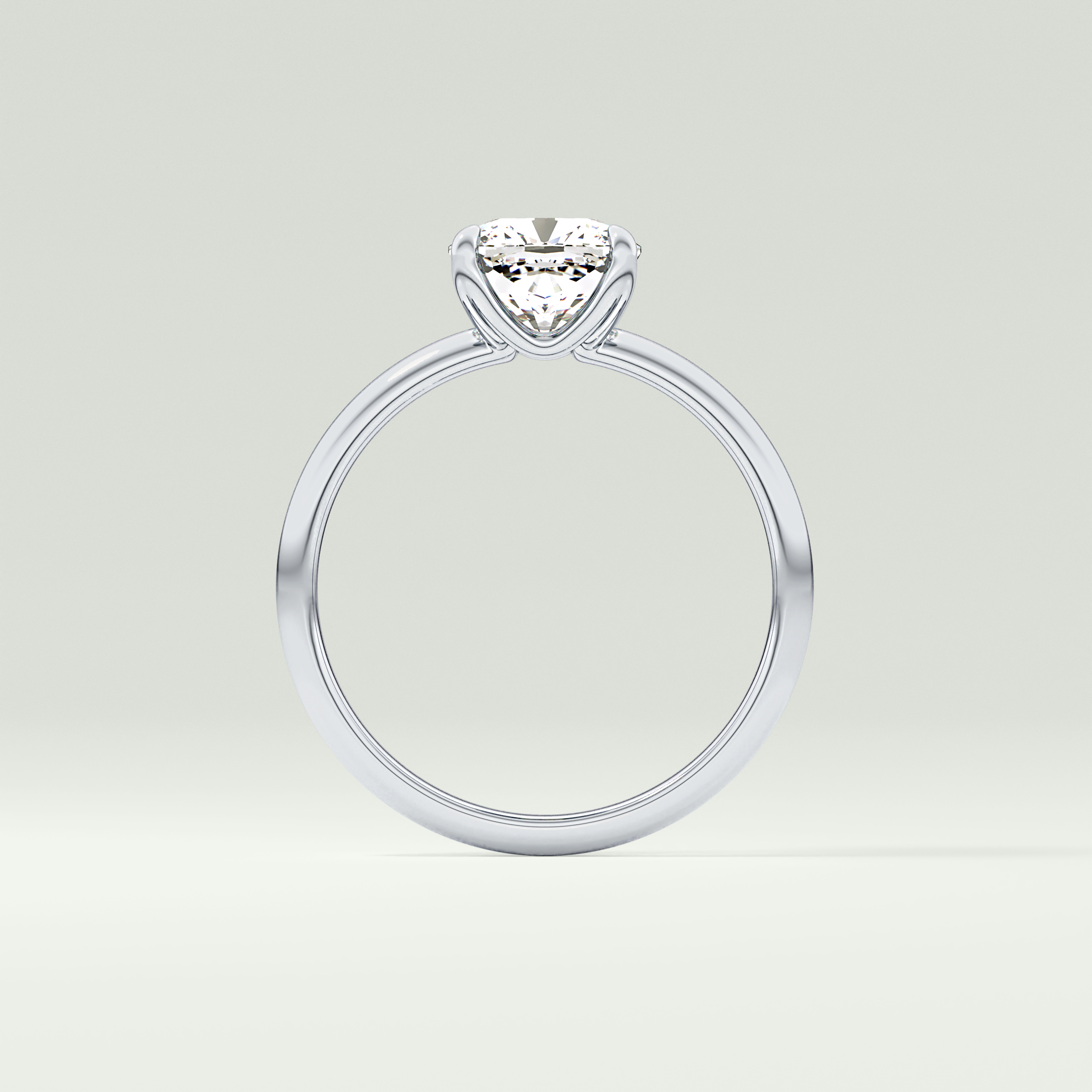 2.0 CT Cushion Cut Solitaire Lab Grown Diamond Engagement Ring