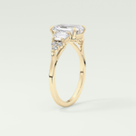 2.0 CT  Emerald Cut Cluster Style Lab Grown Diamond Engagement Ring