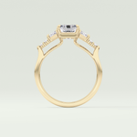 2.0 CT  Emerald Cut Cluster Style Lab Grown Diamond Engagement Ring