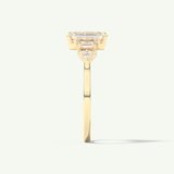 2.0 CT Emerald Cut Cluster Lab-Grown Diamond Engagement Ring