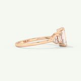 2.0 CT Emerald Cut Cluster Lab-Grown Diamond Engagement Ring