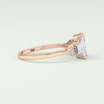 2.0 CT  Emerald Cut Cluster Style Lab Grown Diamond Engagement Ring