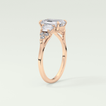 2.0 CT  Emerald Cut Cluster Style Lab Grown Diamond Engagement Ring