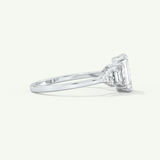 2.0 CT  Emerald Cut Cluster Style Moissanite Engagement Ring