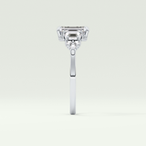 2.0 CT  Emerald Cut Cluster Style Lab Grown Diamond Engagement Ring