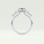 2.0 CT  Emerald Cut Cluster Style Lab Grown Diamond Engagement Ring