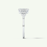 2.0 CT  Emerald Cut Cluster Style Moissanite Engagement Ring