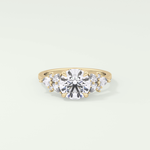 2.0 CT Round Cut Cluster Style Lab Grown Diamond Engagement Ring