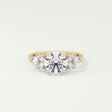 2.0 CT Round Cut Cluster Style Lab Grown Diamond Engagement Ring