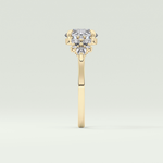 2.0 CT Round Cut Cluster Style Lab Grown Diamond Engagement Ring