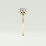 2.0 CT Round Cut Cluster Style Lab Grown Diamond Engagement Ring