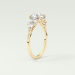 2.0 CT Round Cut Cluster Style Lab Grown Diamond Engagement Ring