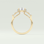 2.0 CT Round Cut Cluster Style Lab Grown Diamond Engagement Ring