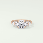 2.0 CT Round Cut Cluster Style Lab Grown Diamond Engagement Ring
