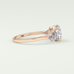2.0 CT Round Cut Cluster Style Lab Grown Diamond Engagement Ring
