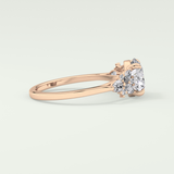 2.0 CT Round Cut Cluster Style Lab Grown Diamond Engagement Ring