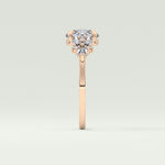2.0 CT Round Cut Cluster Style Lab Grown Diamond Engagement Ring