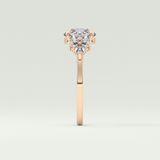 2.0 CT Round Cut Cluster Style Lab Grown Diamond Engagement Ring