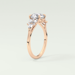 2.0 CT Round Cut Cluster Style Lab Grown Diamond Engagement Ring