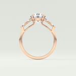 2.0 CT Round Cut Cluster Style Lab Grown Diamond Engagement Ring