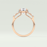 2.0 CT Round Cut Cluster Style Lab Grown Diamond Engagement Ring