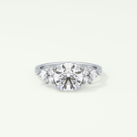 2.0 CT Round Cut Cluster Style Lab Grown Diamond Engagement Ring