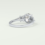 2.0 CT Round Cut Cluster Style Lab Grown Diamond Engagement Ring