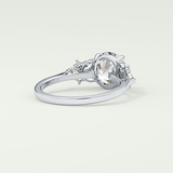 2.0 CT Round Cut Cluster Style Lab Grown Diamond Engagement Ring