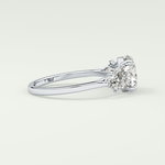 2.0 CT Round Cut Cluster Style Lab Grown Diamond Engagement Ring