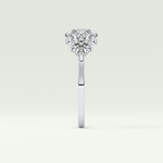 2.0 CT Round Cut Cluster Style Lab Grown Diamond Engagement Ring
