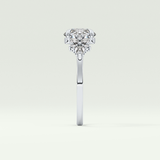 2.0 CT Round Cut Cluster Style Lab Grown Diamond Engagement Ring
