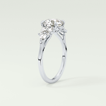2.0 CT Round Cut Cluster Style Lab Grown Diamond Engagement Ring