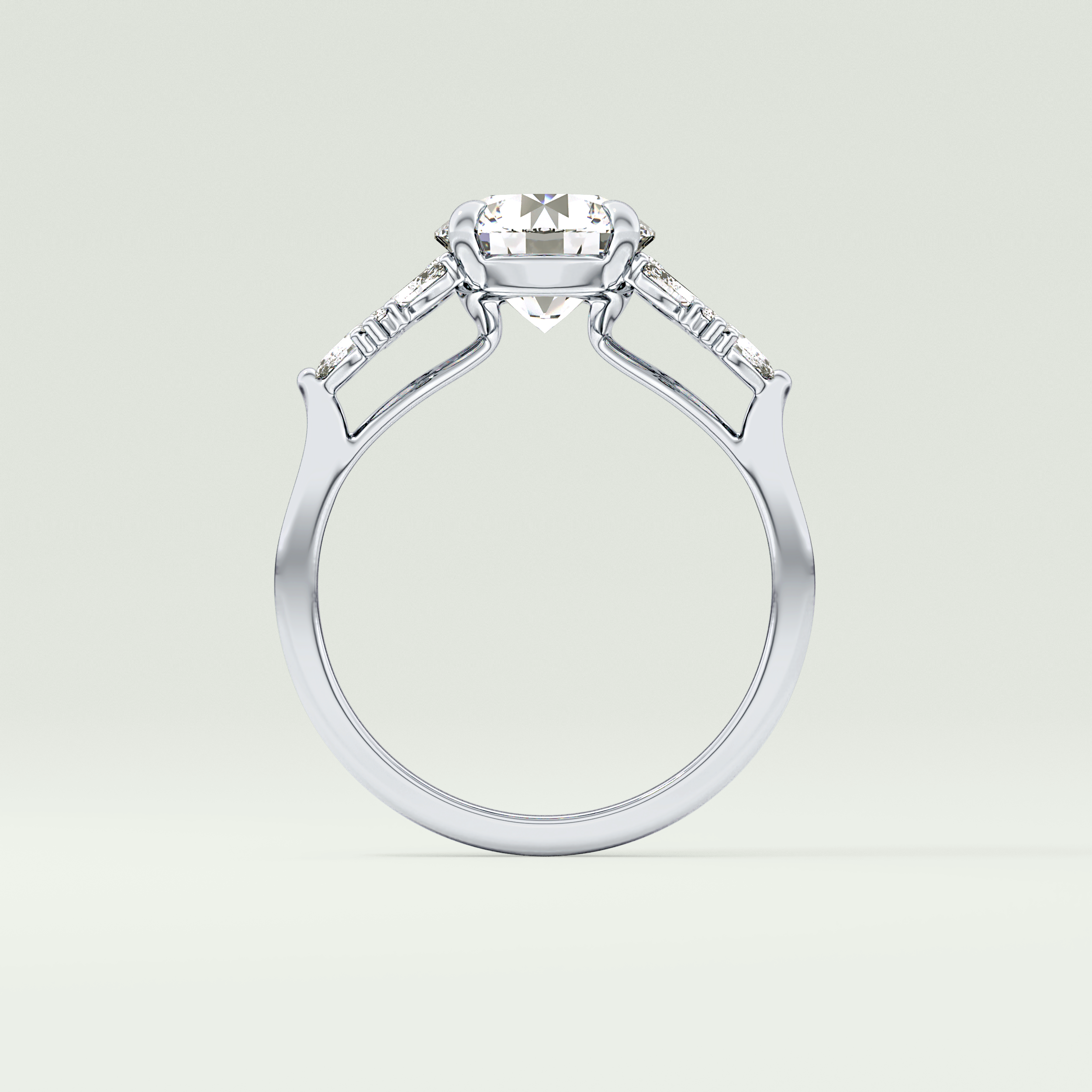 2.0 CT Round Cut Cluster Style Lab Grown Diamond Engagement Ring