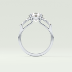 2.0 CT Round Cut Cluster Style Moissanite Engagement Ring